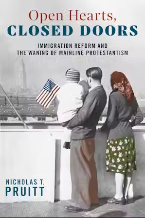 Book cover showing family standing with backs to viewer looking at the Statue of Liberty