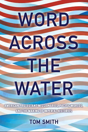 Abstract graphic of thin wavey red and white lines crossed by wider blue lines