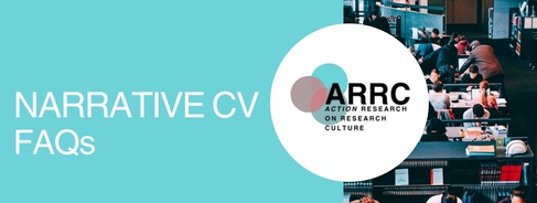 Logo of ARRC with text "Narrative CV FAQs"