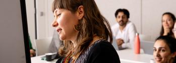 A University Student Wellbeing Counsellor is presenting in a workshop at the Student Services Centre. Copyright: University of Cambridge (November 2024)